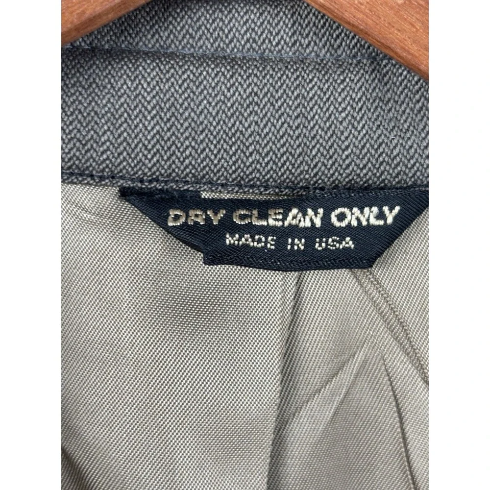 Vintage Bill Blass Men’s Suit 44L Taupe Gray 100% Wool USA 80s 90s Power Suit